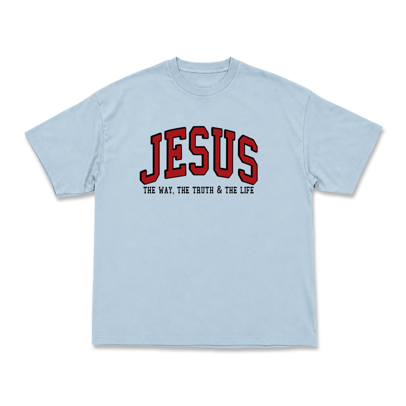 Jesus The Way The Truth & The Life Print T-Shirt - Light Blue - US16-18(2XL) - image 4