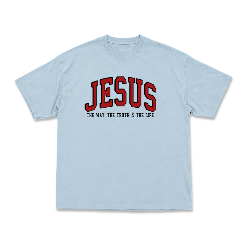 Jesus The Way The Truth & The Life Print T-Shirt - Light Blue - US16-18(2XL) - image 4