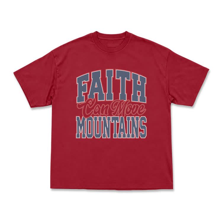 Vintage Classic Faith Can Move Mountains T-Shirt - Red - US16-18(2XL) - image 9