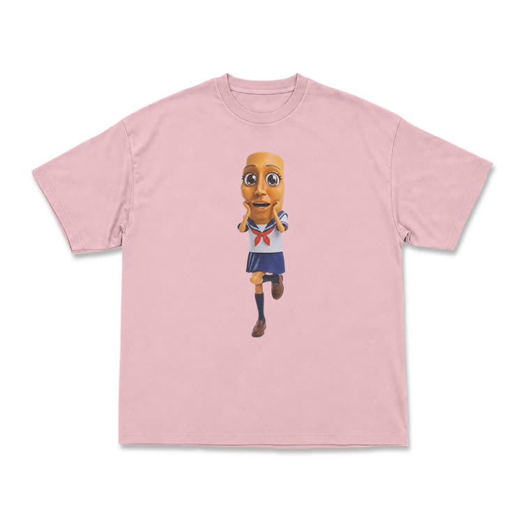 Casual Anime Cartoon Characters Graphic Crew Neck T-Shirt - Pink - US16-18(2XL) - image 3