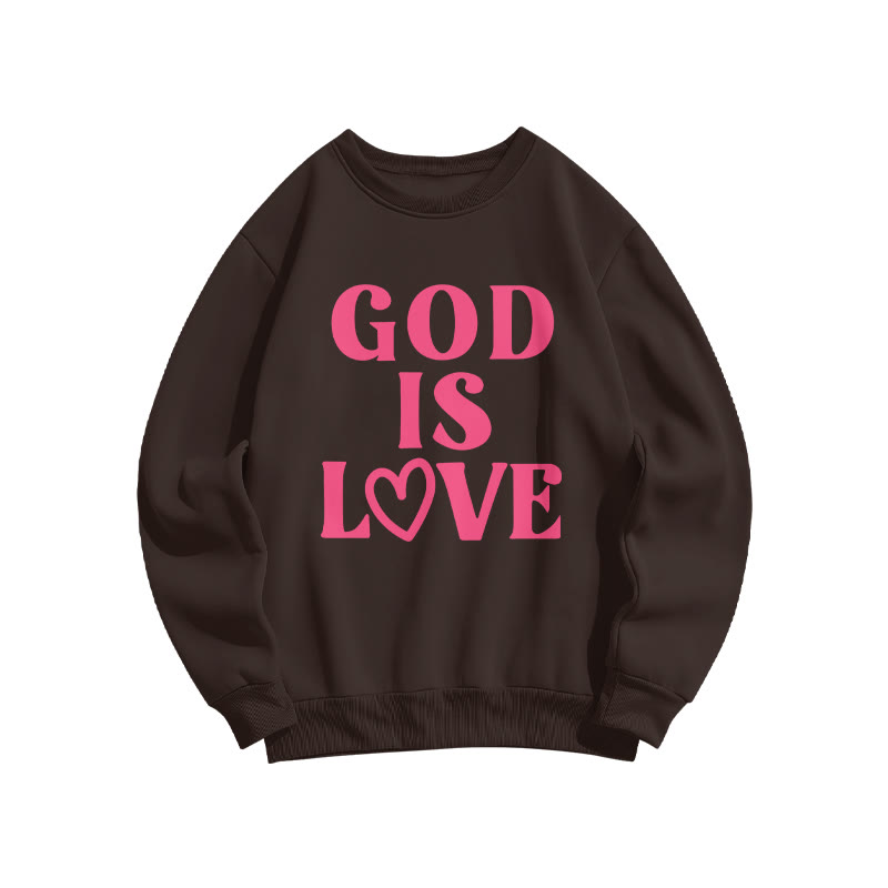 God Is Love Valentine's Day Print Sweatshirt - Coffee - US16-18(2XL) - image 6