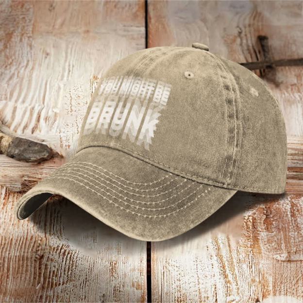 You Might Be Drunk Print Washed Cap - image 7