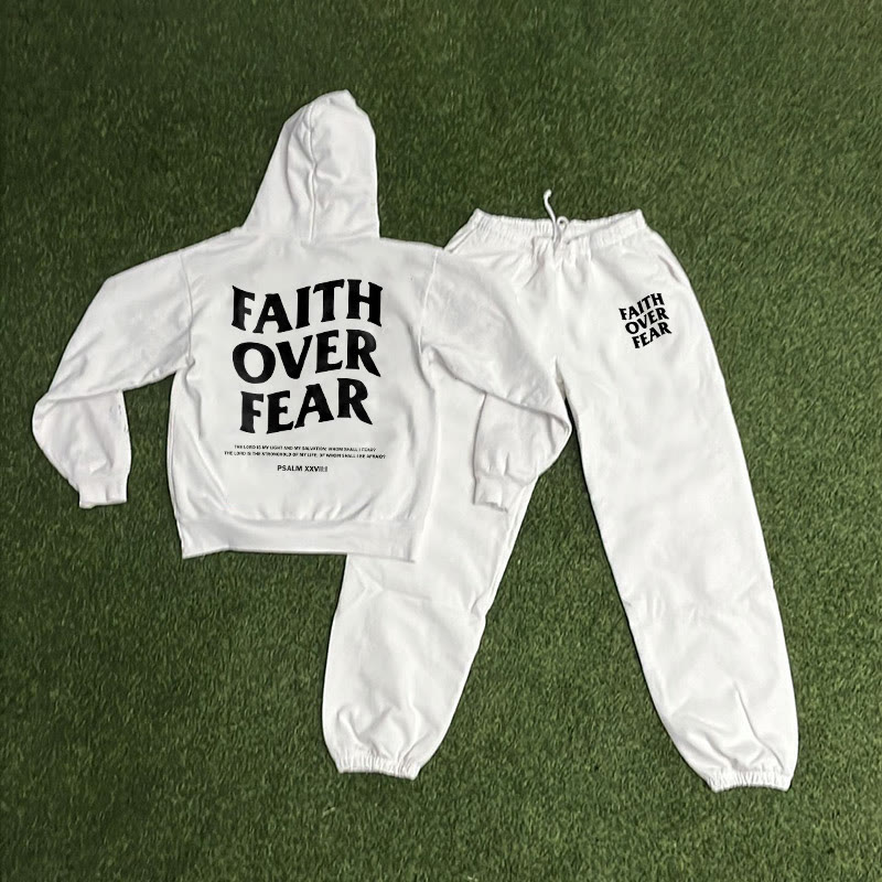 Faith Over Fear Print Hoodie Set