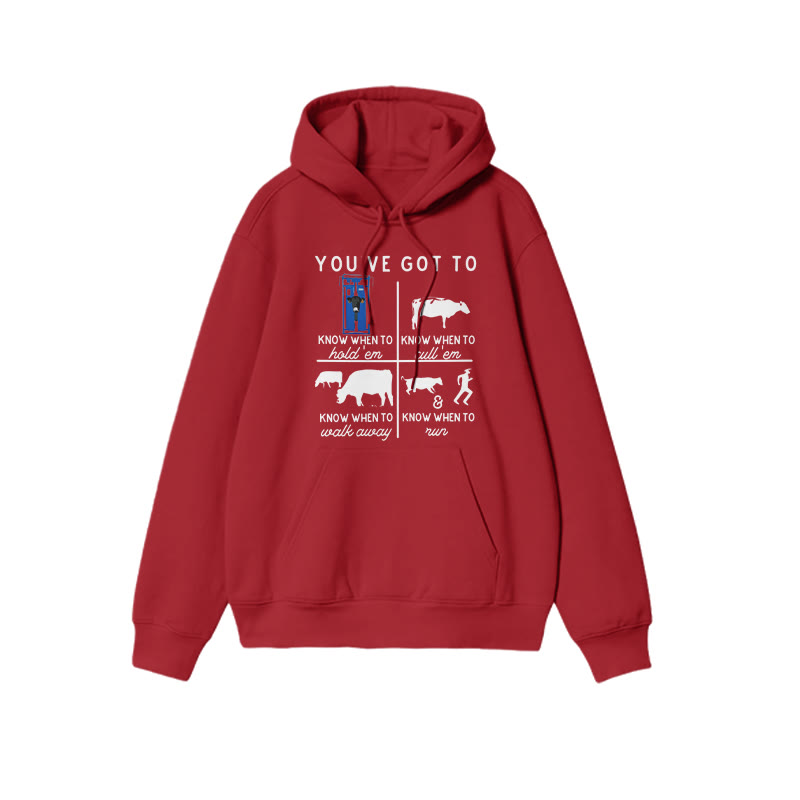 Now When To Run Cow Print Hoodie - Red - US16-18(2XL) - image 8