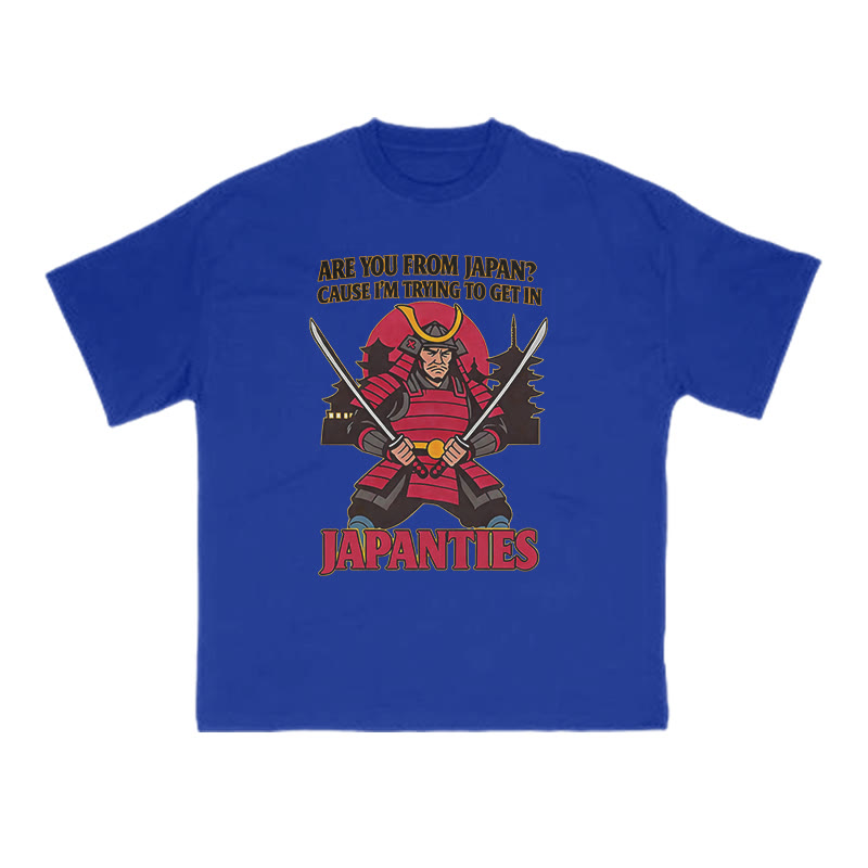 I'm Trying To Get In Japanties Print T-shirt - Blue - US16-18(2XL) - image 8