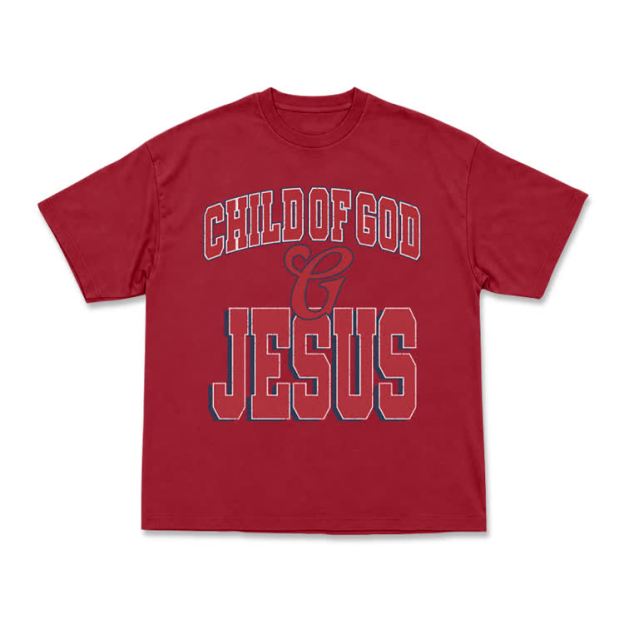 Vintage Child of God and Jesus Graphic T-Shirt - Red - US16-18(2XL) - image 8