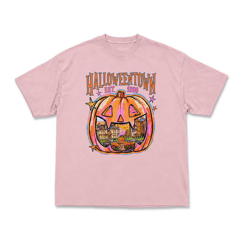 Vintage Halloweentown Pumpkin Round Neck Graphic Print T-Shirt - Pink - US16-18(2XL) - image 8