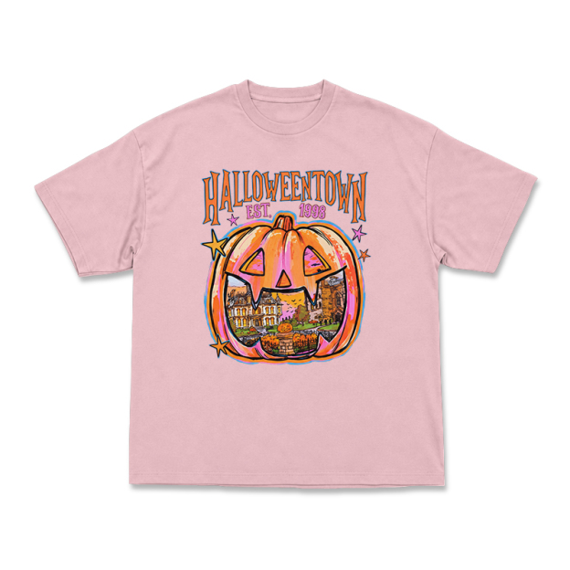 Vintage Halloweentown Pumpkin Round Neck Graphic Print T-Shirt - Pink - US16-18(2XL) - image 8