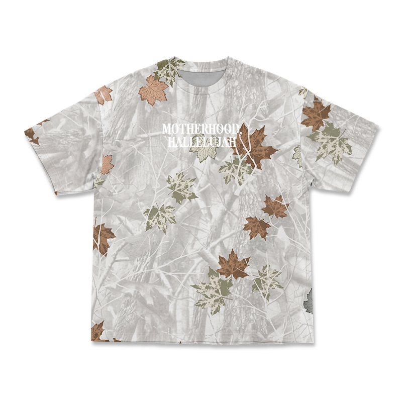 Vintage Camo MOTHERHOOD HALLELUJAH Print T-Shirt - Autumn Leaf Camo - 3XL - image 8