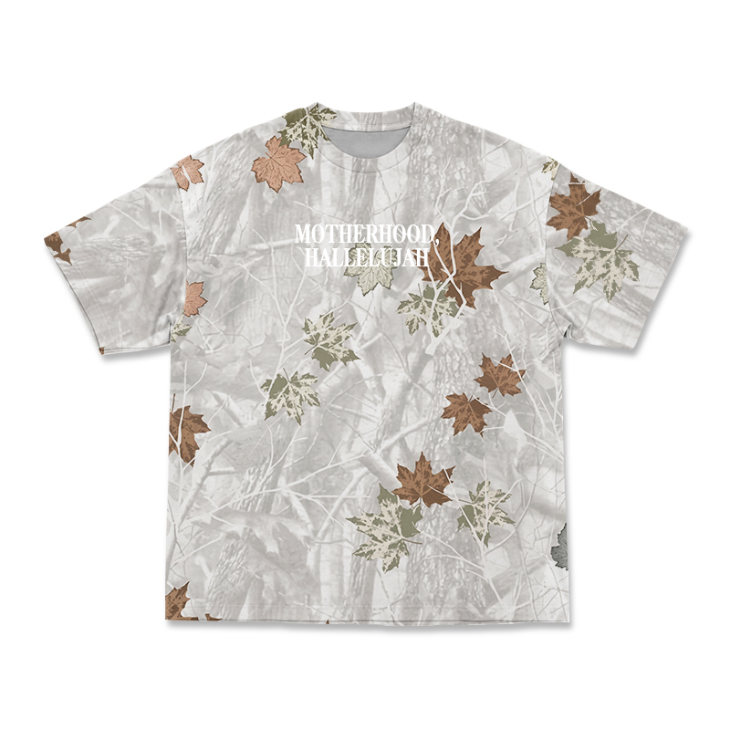 Vintage Camo MOTHERHOOD HALLELUJAH Print T-Shirt - Autumn Leaf Camo - 3XL - image 8