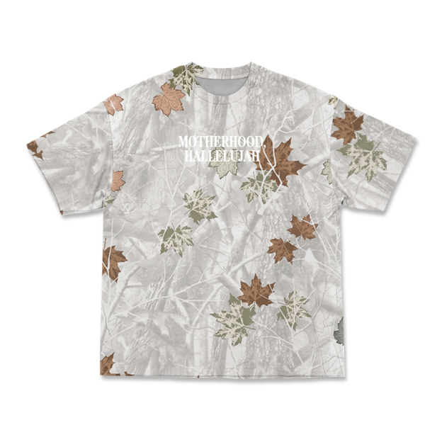 Vintage Camo MOTHERHOOD HALLELUJAH Print T-Shirt - Autumn Leaf Camo - 3XL - image 8