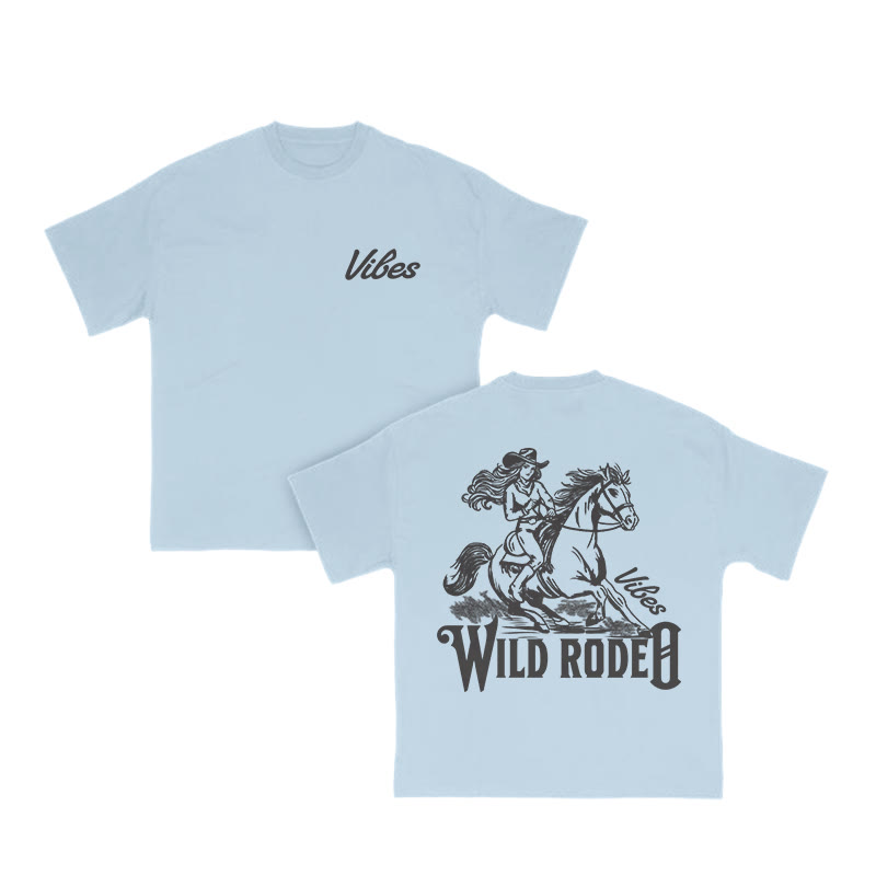 Unisex 100% Cotton WILD RODEO Print T-shirt