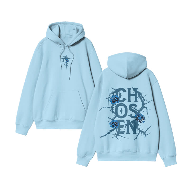 Unisex 100% Cotton God Chosen Design Print Hoodie - Blue - US16-18(2XL) - image 8