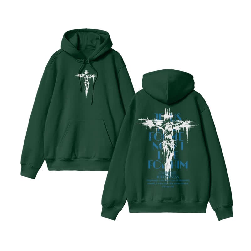 Unisex 100% Cotton Jesus Forgiveness Design Print Hoodie - Green - US16-18(2XL) - image 6