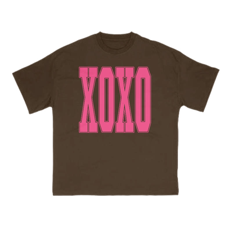 Xoxo Valentine's Day Print T-shirt - Coffee - US16-18(2XL) - image 8