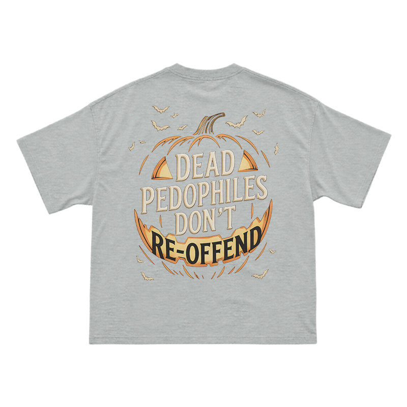 Halloween Pumpkin Statement Print T-Shirt - Grey - US16-18(2XL) - image 10