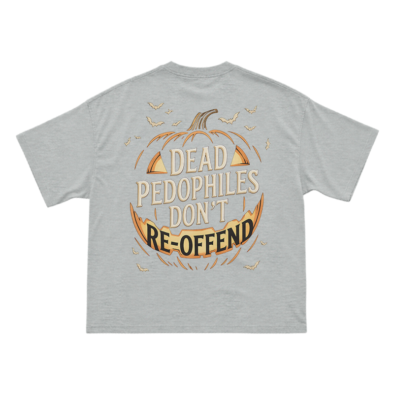 Halloween Pumpkin Statement Print T-Shirt - Grey - US16-18(2XL) - image 10