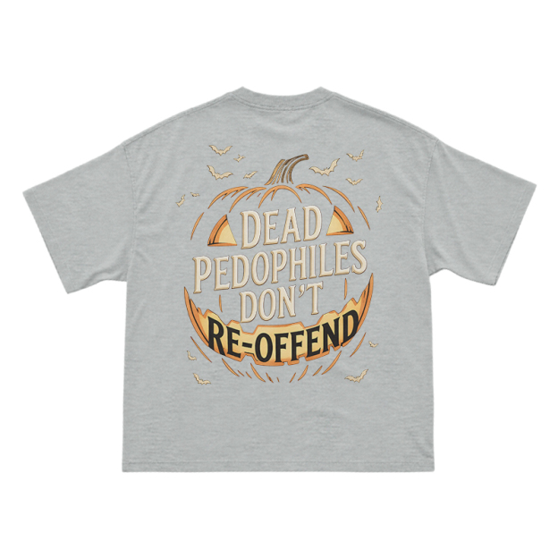 Halloween Pumpkin Statement Print T-Shirt - Grey - US16-18(2XL) - image 10