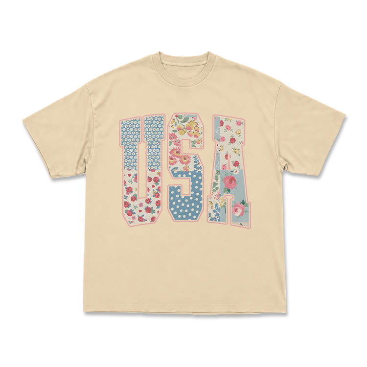 USA Creative Arts Print T-Shirt - Vacation - Apricot - US16-18(2XL) - image 5
