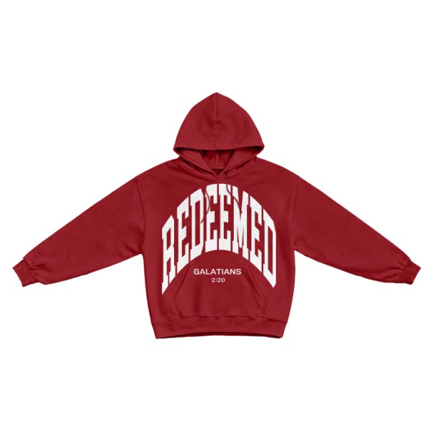Redeemed Galatians 2:20 Print Causal Hoodie - Red - US16-18(2XL) - image 6