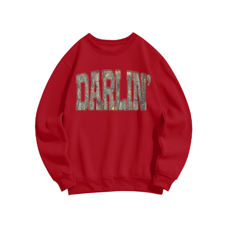 Casual Darlin' Camo Graphic Print Sweatshirt - Red - US16-18(2XL) - image 5