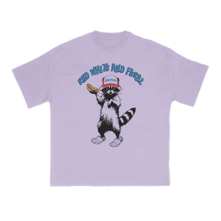 Red White And Feral Print T-shirt - Purple - US16-18(2XL) - image 13