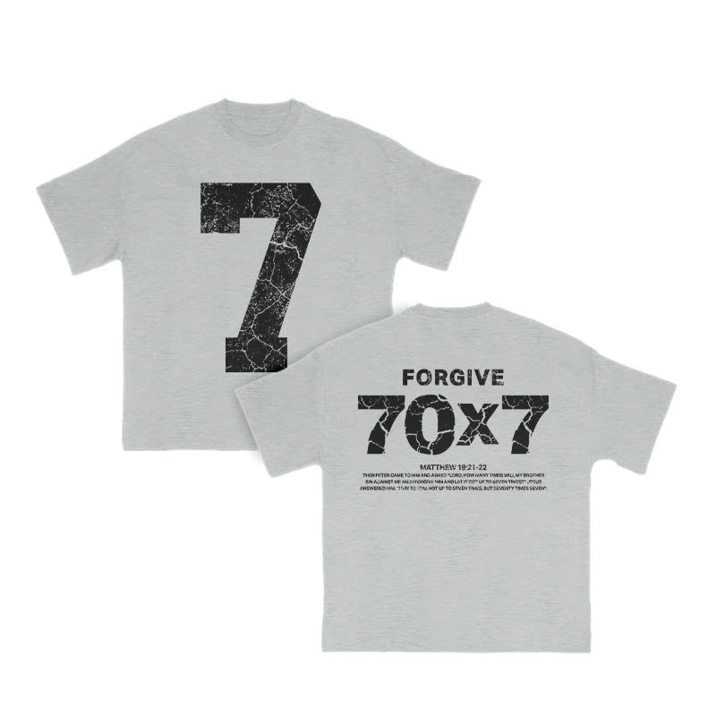 Forgive Matthew 18:21-22 Print T-shirt - Grey - US16-18(2XL) - image 4