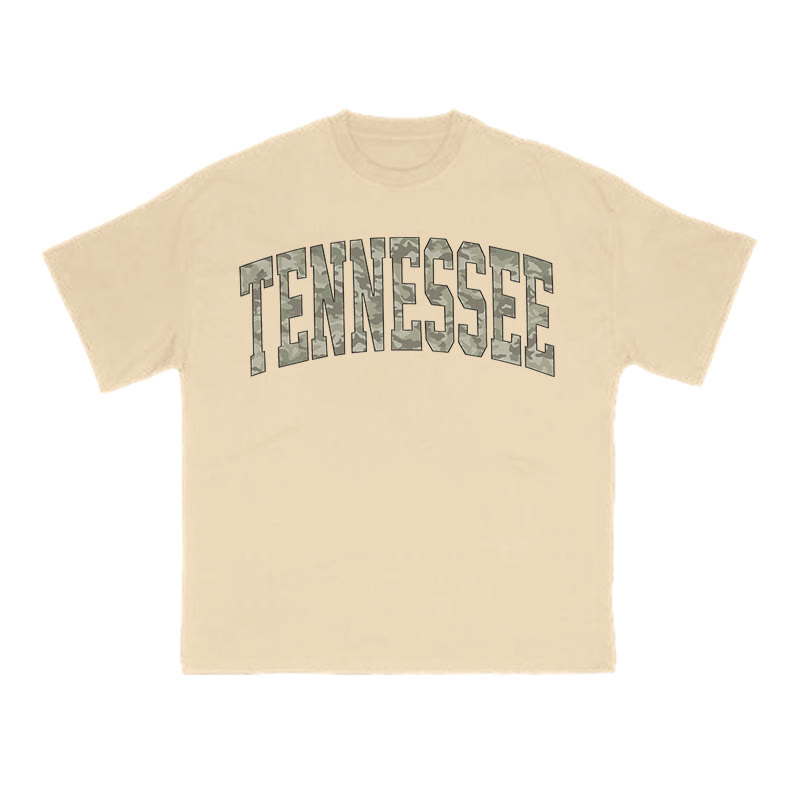Unisex 100% Cotton Camo Tennessee Print T-shirt - Apricot - US16-18(2XL) - image 5