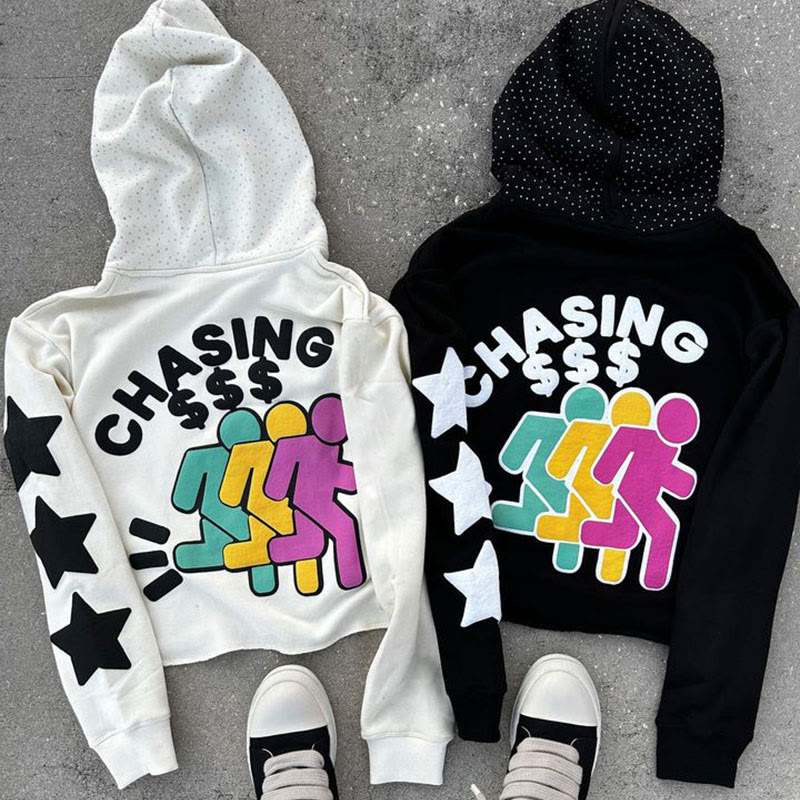 Who Cares Get Some Money Print Hoodie