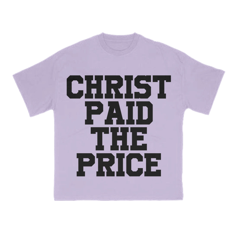 Christ Paid The Price Print T-shirt - Purple - US16-18(2XL) - image 9