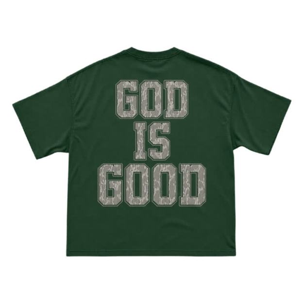 Classic God Is Good Back Graphic T-Shirt - Green - US16-18(2XL) - image 12