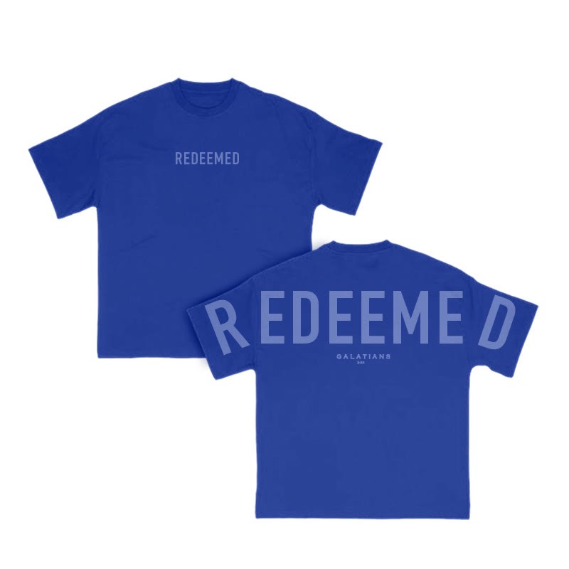 Unisex Redeemed Galatians 2:20 Print T-shirt - Blue - US16-18(2XL) - image 8