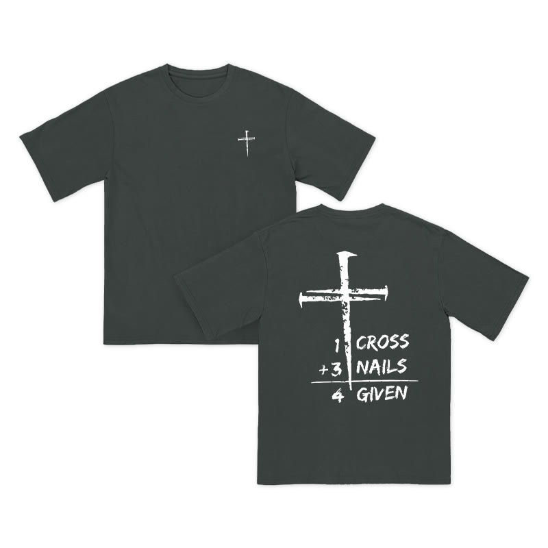 Unisex 100% Cotton Forgive Cross Print T-shirt
