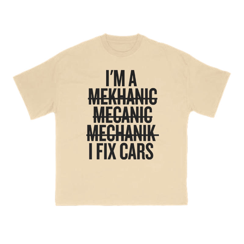 I Fix Cars Print T-shirt - Apricot - US16-18(2XL) - image 5