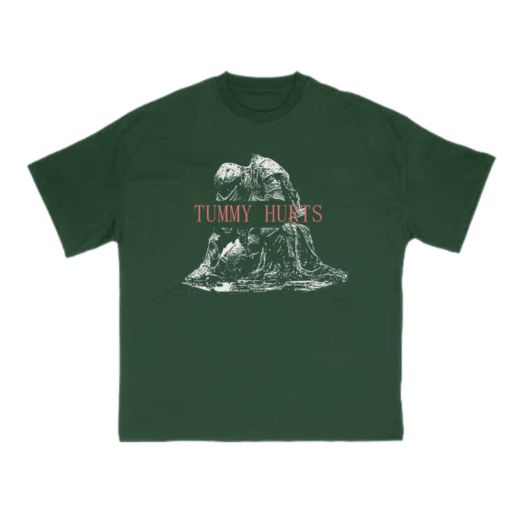 Tummy Hurts Print T-shirt - Green - US16-18(2XL) - image 11