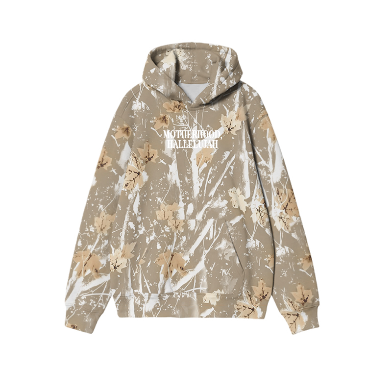 Vintage Camo MOTHERHOOD HALLELUJAH Graphic Print Causal Hoodie - Khaki Camo - US32-34(5XL) - image 11