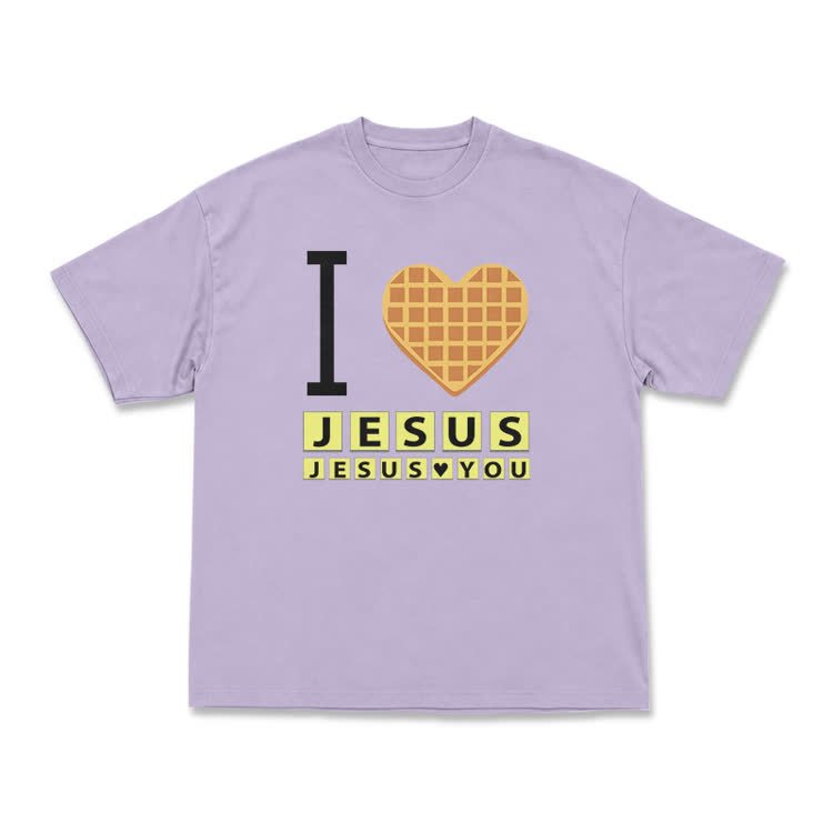 I Heart Jesus Graphic Casual Crew Neck T Shirt - Purple - US16-18(2XL) - image 13