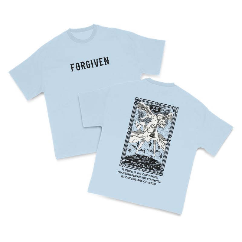 Forgiven Tarot Judgement Print T-shirt - Light Blue - US16-18(2XL) - image 12