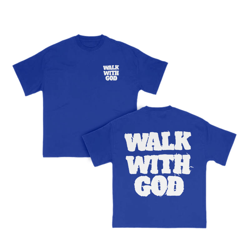 Unisex Walk With God Print T-shirt - Blue - US16-18(2XL) - image 8