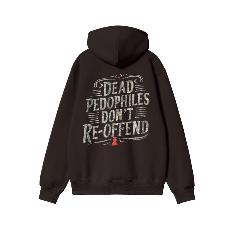 Creative Dead Pedophiles Don't Re-offend Protect The Innocent Dead Leaves Camouflage Print Hoodie - Coffee - US16-18(2XL) - image 5