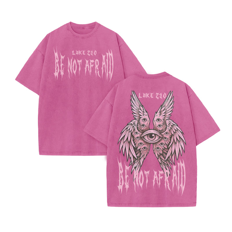Be Not Afraid Luke 10 Print Acid Washed T-shirt - Pink - US20-22(3XL) - image 9