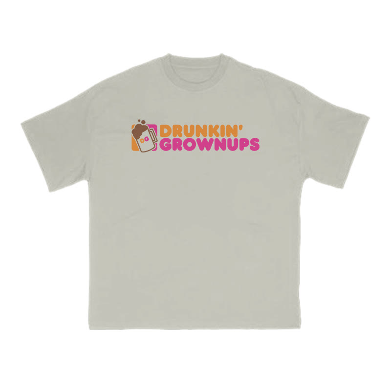 Drunkin Grownups Print T-shirt - Warm Grey - US16-18(2XL) - image 4