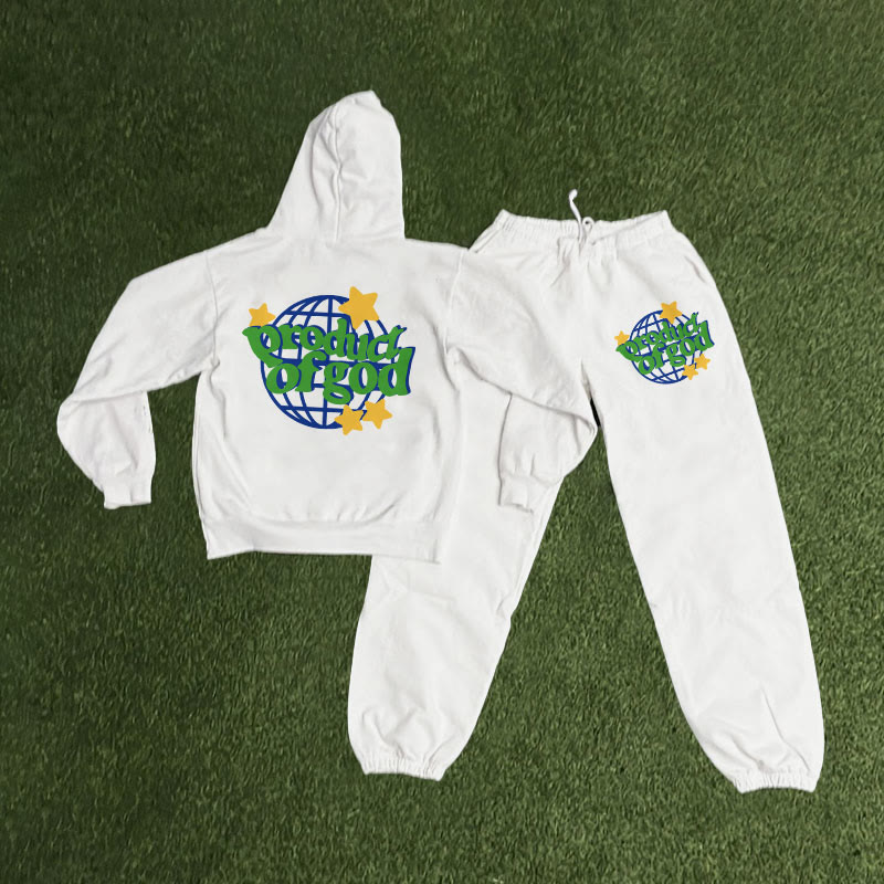 Product Of God Print Hoodie Set