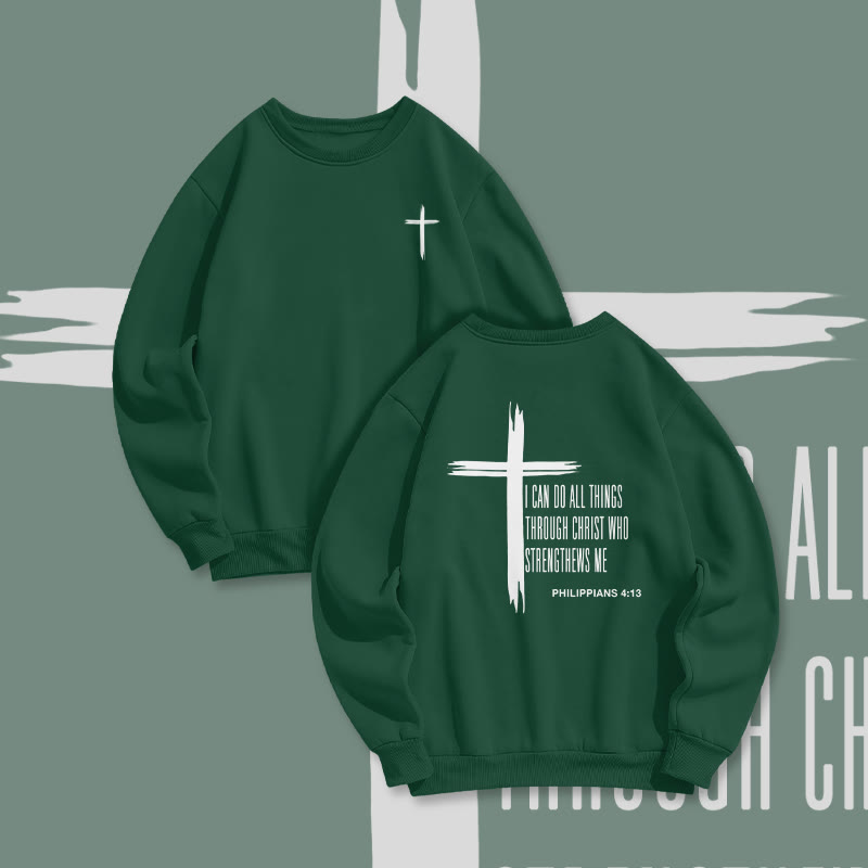 Unisex 100% Cotton Philippians 4:13 Print Sweatshirt