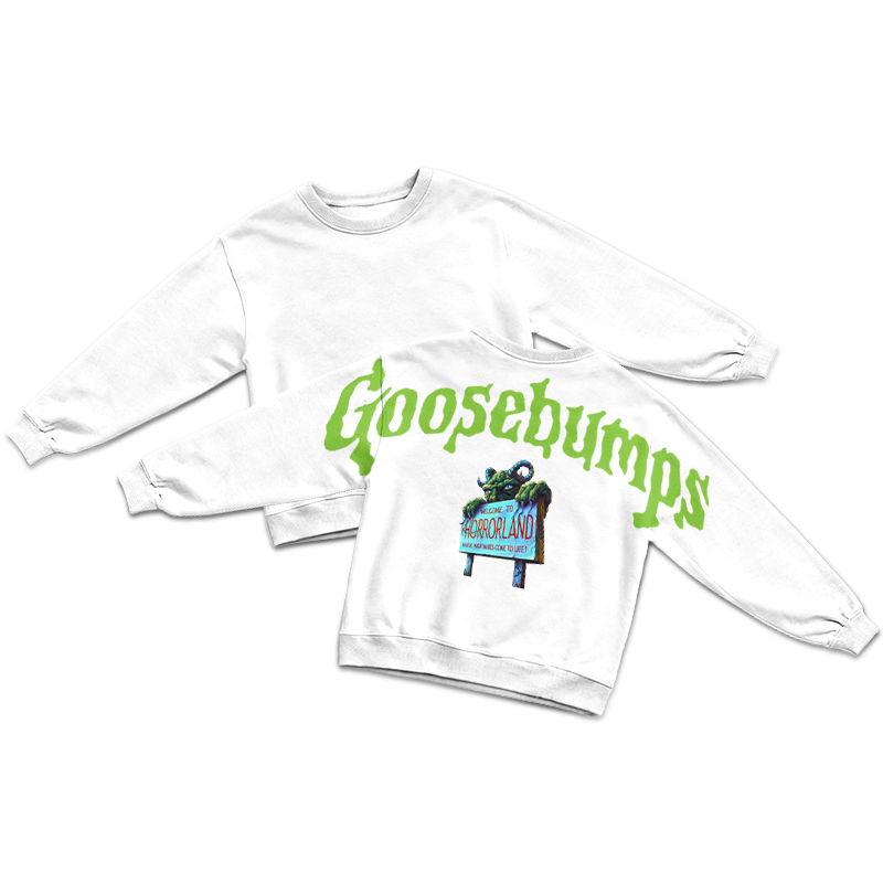 Vintage Goosebumps Back Graphic Round Neck Sweatshirt - White - US16-18(2XL) - image 7