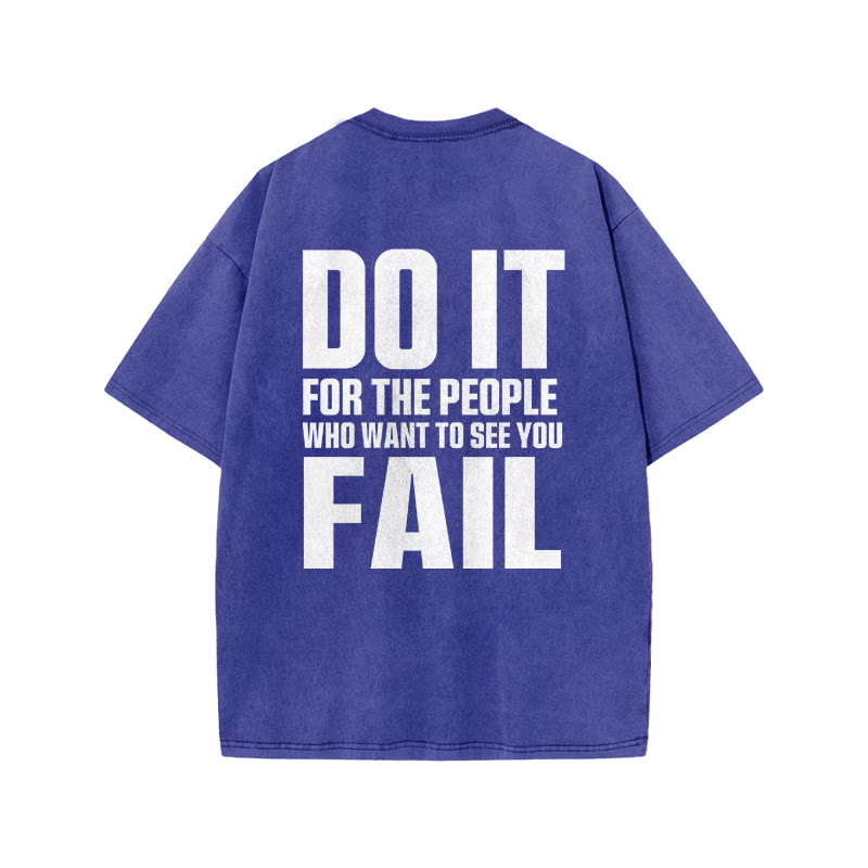 100% Cotton DO IT Gym Print Acid Washed T-shirt - Blue - US20-22(3XL) - image 7