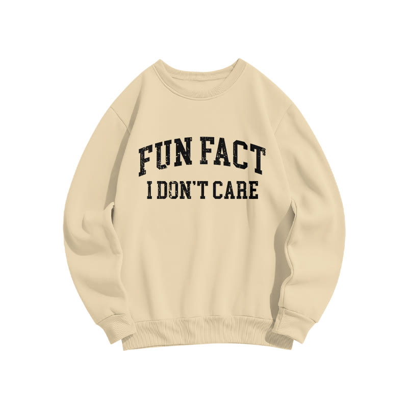 Fun Fact I Don't Care Print Sweatshirt - Apricot - US16-18(2XL) - image 4