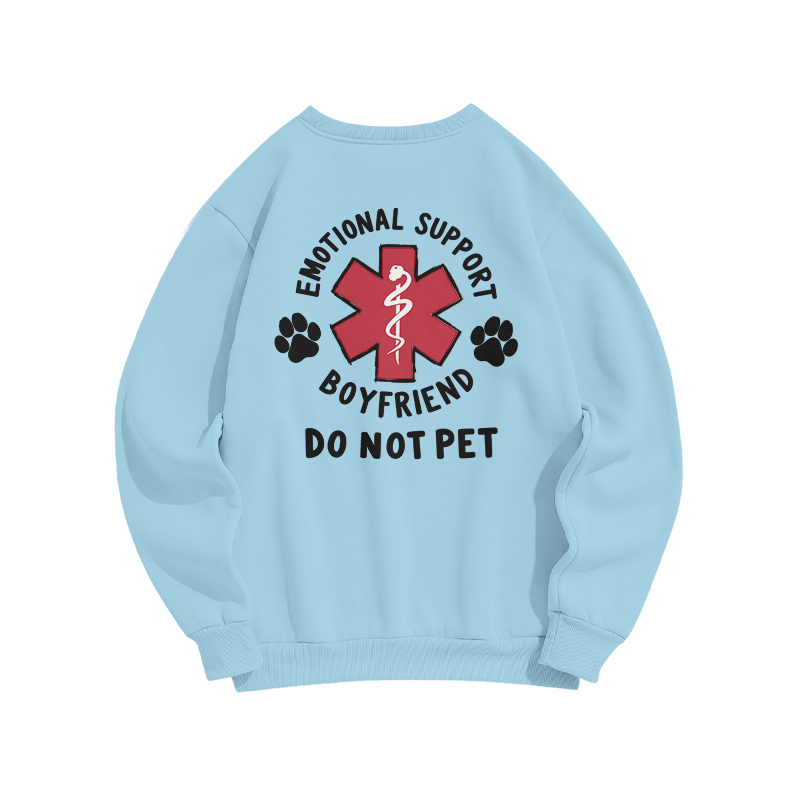Emotional Support Boyfriend Do Not Pet Back Graphic Sweatshirt - Blue - US16-18(2XL) - image 4