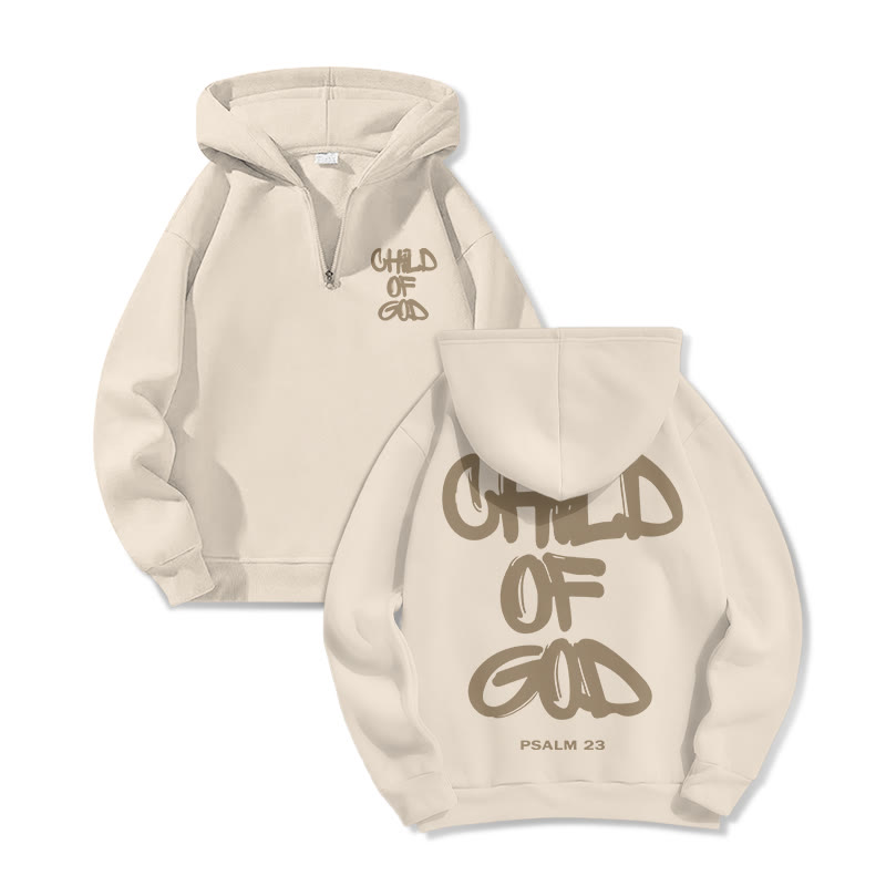 Child Of God Print Half Zip Hoodie - Apricot - US32-34(5XL) - image 7