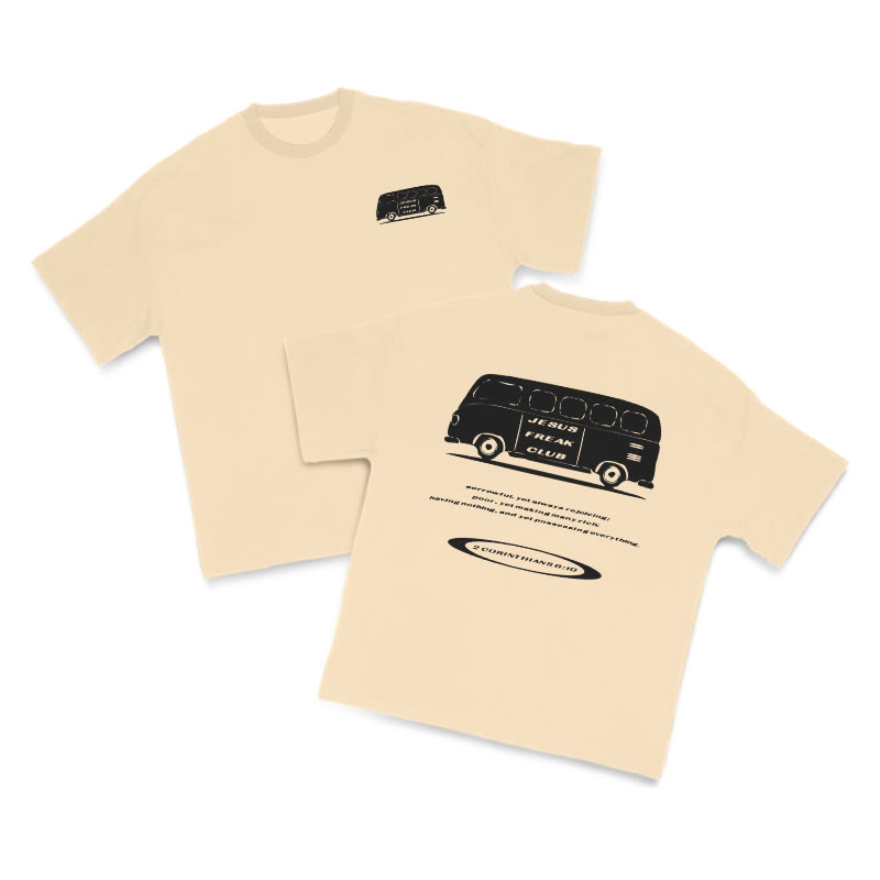 Jesus Freak Club Bus Print T-shirt - Apricot - US16-18(2XL) - image 6